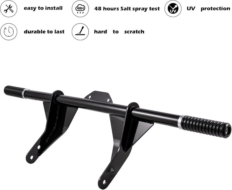 Kinglemc Flat-Out Bar Crash Bar Engine Guard Highway Freeway Bar for Harley Davidson Dyna Fat Bob Low Rider Street Bob Wide Glide Switchback Super Glide Custom 2006-2017 (Gloss Black) - Image 2